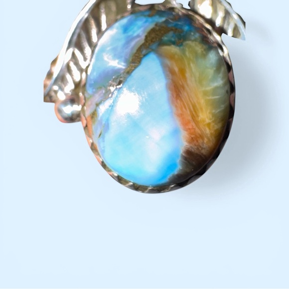 Vintage Genuine Turquoise Stone Sterling Silver 925 Pierced Earrings - Picture 5 of 5